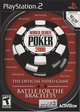 World Series of Poker 2008 - Battle for the Bracelets box cover front